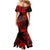 Hawaii King Kamehameha Mermaid Dress Polynesian Pattern Red Version LT01 - Polynesian Pride