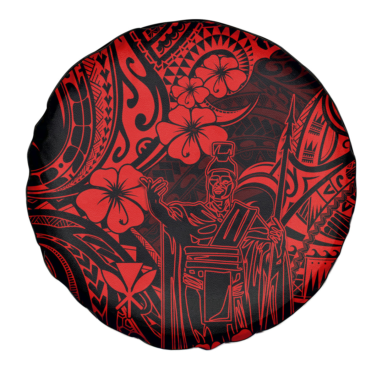 Hawaii King Kamehameha Spare Tire Cover Polynesian Pattern Red Version LT01 Red - Polynesian Pride