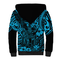 Hawaii King Kamehameha Sherpa Hoodie Polynesian Pattern Sky Blue Version LT01 - Polynesian Pride