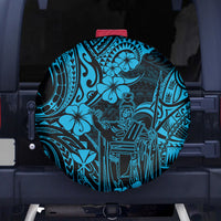 Hawaii King Kamehameha Spare Tire Cover Polynesian Pattern Sky Blue Version LT01 - Polynesian Pride
