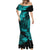 Hawaii King Kamehameha Mermaid Dress Polynesian Pattern Turquoise Version LT01 - Polynesian Pride