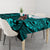 Hawaii King Kamehameha Tablecloth Polynesian Pattern Turquoise Version LT01 - Polynesian Pride