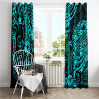 Hawaii King Kamehameha Window Curtain Polynesian Pattern Turquoise Version LT01 - Polynesian Pride