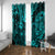 Hawaii King Kamehameha Window Curtain Polynesian Pattern Turquoise Version LT01 - Polynesian Pride