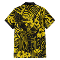 Hawaii King Kamehameha Family Matching Summer Maxi Dress and Hawaiian Shirt Polynesian Pattern Yellow Version LT01 - Polynesian Pride
