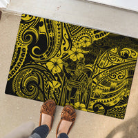 Hawaii King Kamehameha Rubber Doormat Polynesian Pattern Yellow Version LT01 - Polynesian Pride
