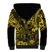 Hawaii King Kamehameha Sherpa Hoodie Polynesian Pattern Yellow Version LT01 - Polynesian Pride