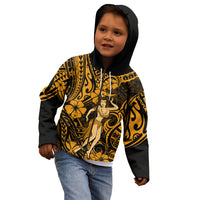 Hawaii Hula Girl Kid Hoodie Polynesian Pattern Gold Version LT01 - Polynesian Pride