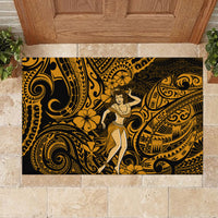 Hawaii Hula Girl Rubber Doormat Polynesian Pattern Gold Version LT01 - Polynesian Pride