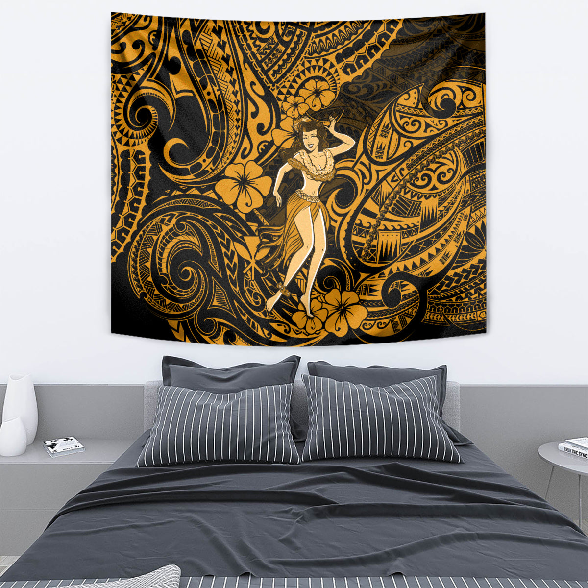Hawaii Hula Girl Tapestry Polynesian Pattern Gold Version LT01 - Polynesian Pride