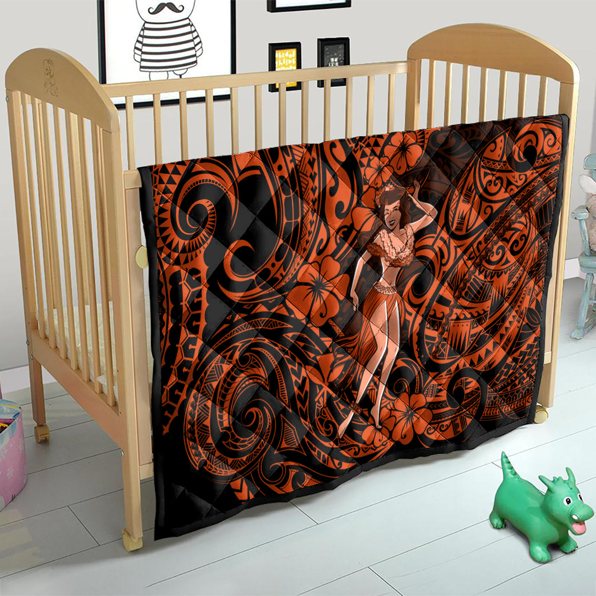 Hawaii Hula Girl Quilt Polynesian Pattern Orange Version LT01 - Polynesian Pride