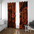 Hawaii Hula Girl Window Curtain Polynesian Pattern Orange Version LT01 Grommets Orange - Polynesian Pride