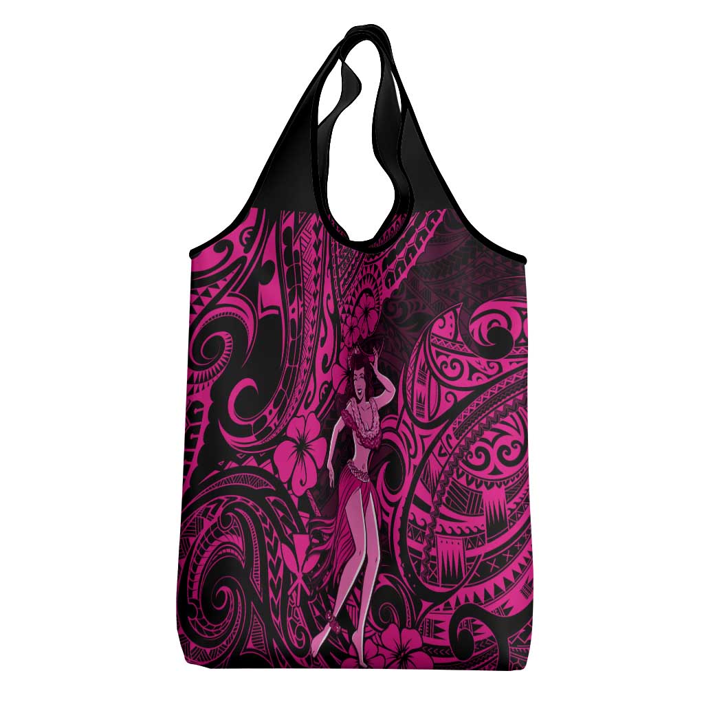 Hawaii Hula Girl Grocery Bag Polynesian Pattern Pink Version LT01 - Polynesian Pride