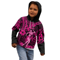 Hawaii Hula Girl Kid Hoodie Polynesian Pattern Pink Version LT01 - Polynesian Pride