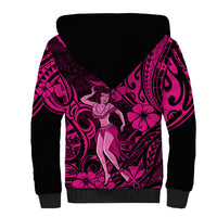 Hawaii Hula Girl Sherpa Hoodie Polynesian Pattern Pink Version LT01 - Polynesian Pride