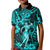 Hawaii Hula Girl Kid Polo Shirt Hibiscus Hawaii Tribal Tattoo Turquoise Version LT01 Kid Turquoise - Polynesian Pride