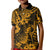 Hawaii Pineapple Kid Polo Shirt Paradise Flowers Pacific With Gold Polynesian Tribal LT01 Kid Gold - Polynesian Pride