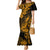 Hawaii Pineapple Mermaid Dress Paradise Flowers Pacific With Gold Polynesian Tribal LT01 Women Gold - Polynesian Pride