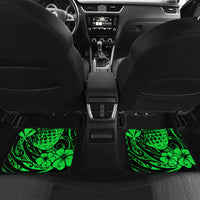 Hawaii Pineapple Car Mats Paradise Flowers Pacific With Green Polynesian Tribal LT01 - Polynesian Pride
