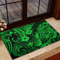 Hawaii Pineapple Rubber Doormat Paradise Flowers Pacific With Green Polynesian Tribal LT01 - Polynesian Pride