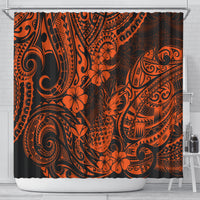 Hawaii Pineapple Shower Curtain Paradise Flowers Pacific With Orange Polynesian Tribal LT01 - Polynesian Pride