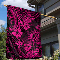 Hawaii Pineapple Garden Flag Paradise Flowers Pacific With Pink Polynesian Tribal LT01 - Polynesian Pride
