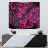 Hawaii Pineapple Tapestry Paradise Flowers Pacific With Pink Polynesian Tribal LT01 - Polynesian Pride