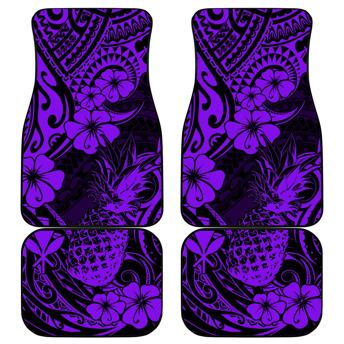 Hawaii Pineapple Car Mats Polynesian Pattern Purple Version LT01 Purple - Polynesian Pride