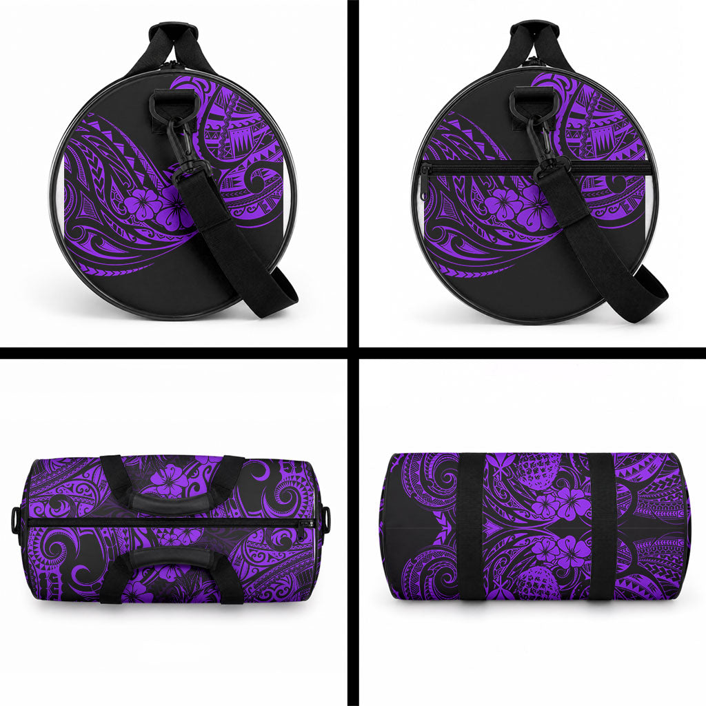 Hawaii Pineapple Duffle Bag Polynesian Pattern Purple Version