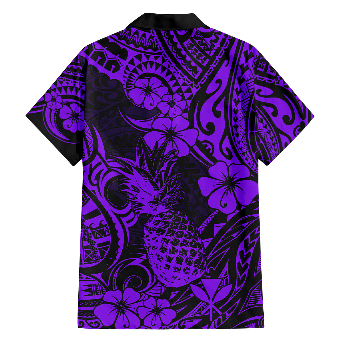 Hawaii Pineapple Family Matching Puletasi Dress and Hawaiian Shirt Polynesian Pattern Purple Version LT01 - Polynesian Pride