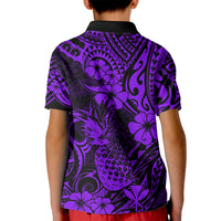 Hawaii Pineapple Kid Polo Shirt Polynesian Pattern Purple Version LT01 - Polynesian Pride