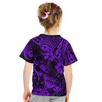 Hawaii Pineapple Kid T Shirt Polynesian Pattern Purple Version LT01 - Polynesian Pride