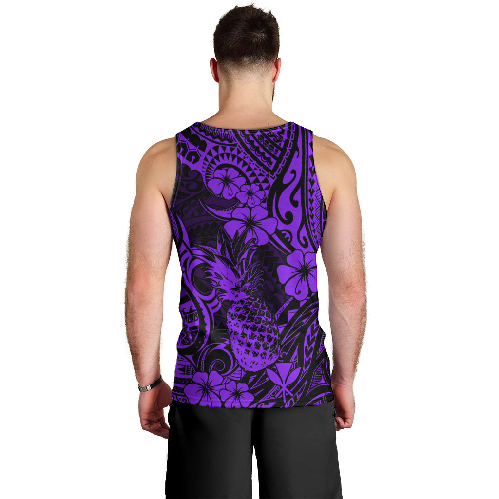 Hawaii Pineapple Men Tank Top Polynesian Pattern Purple Version LT01 - Polynesian Pride