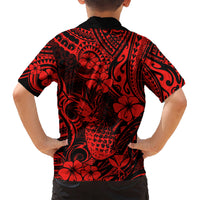 Hawaii Pineapple Kid Hawaiian Shirt Polynesian Pattern Red Version LT01 - Polynesian Pride