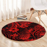 Hawaii Pineapple Round Carpet Polynesian Pattern Red Version LT01 - Polynesian Pride