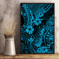Hawaii Pineapple Canvas Wall Art Polynesian Pattern Sky Blue Version LT01 - Polynesian Pride