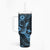 Hawaii Pineapple Tumbler With Handle Polynesian Pattern Sky Blue Version