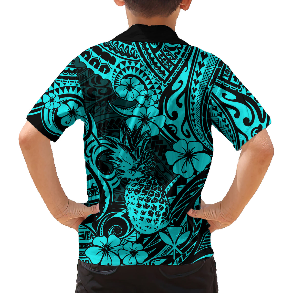 Hawaii Pineapple Hawaiian Shirt Polynesian Pattern Turquoise Version LT01 - Polynesian Pride