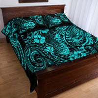Hawaii Pineapple Quilt Bed Set Polynesian Pattern Turquoise Version LT01 - Polynesian Pride