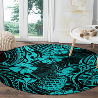 Hawaii Pineapple Round Carpet Polynesian Pattern Turquoise Version LT01 - Polynesian Pride