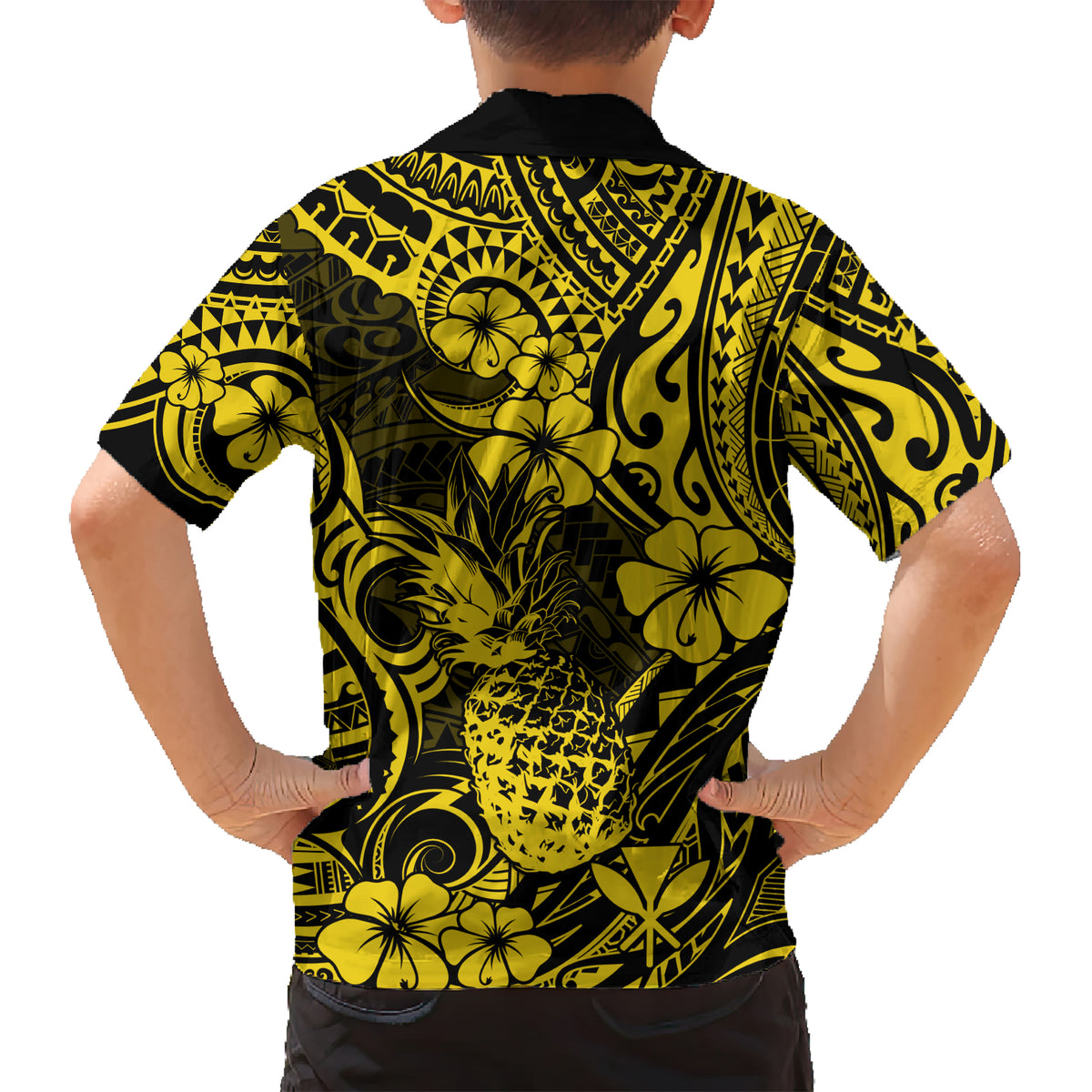 Hawaii Pineapple Kid Hawaiian Shirt Polynesian Pattern Yellow Version LT01 - Polynesian Pride