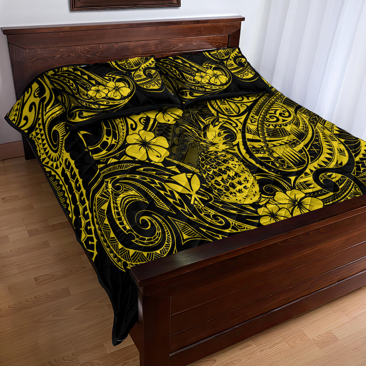 Hawaii Pineapple Quilt Bed Set Polynesian Pattern Yellow Version LT01 - Polynesian Pride