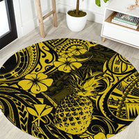 Hawaii Pineapple Round Carpet Polynesian Pattern Yellow Version LT01 Yellow - Polynesian Pride