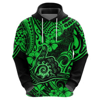 Hawaii Shaka Sign Hoodie With Polynesian Hibiscus Green Unique LT01 - Polynesian Pride