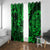 Hawaii Shaka Sign Window Curtain With Polynesian Hibiscus Green Unique LT01 Grommets Green - Polynesian Pride