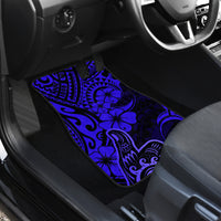 Hawaii Shaka Sign Car Mats With Polynesian Hibiscus Navy Blue Unique LT01 - Polynesian Pride