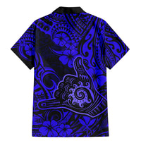 Hawaii Shaka Sign Family Matching Mermaid Dress and Hawaiian Shirt With Polynesian Hibiscus Navy Blue Unique LT01 - Polynesian Pride