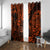 Hawaii Shaka Sign Window Curtain With Polynesian Hibiscus Orange Unique LT01 Grommets Orange - Polynesian Pride