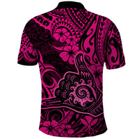 Hawaii Shaka Sign Polo Shirt With Polynesian Hibiscus Pink Unique LT01 - Polynesian Pride