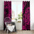 Hawaii Shaka Sign Window Curtain With Polynesian Hibiscus Pink Unique LT01 - Polynesian Pride